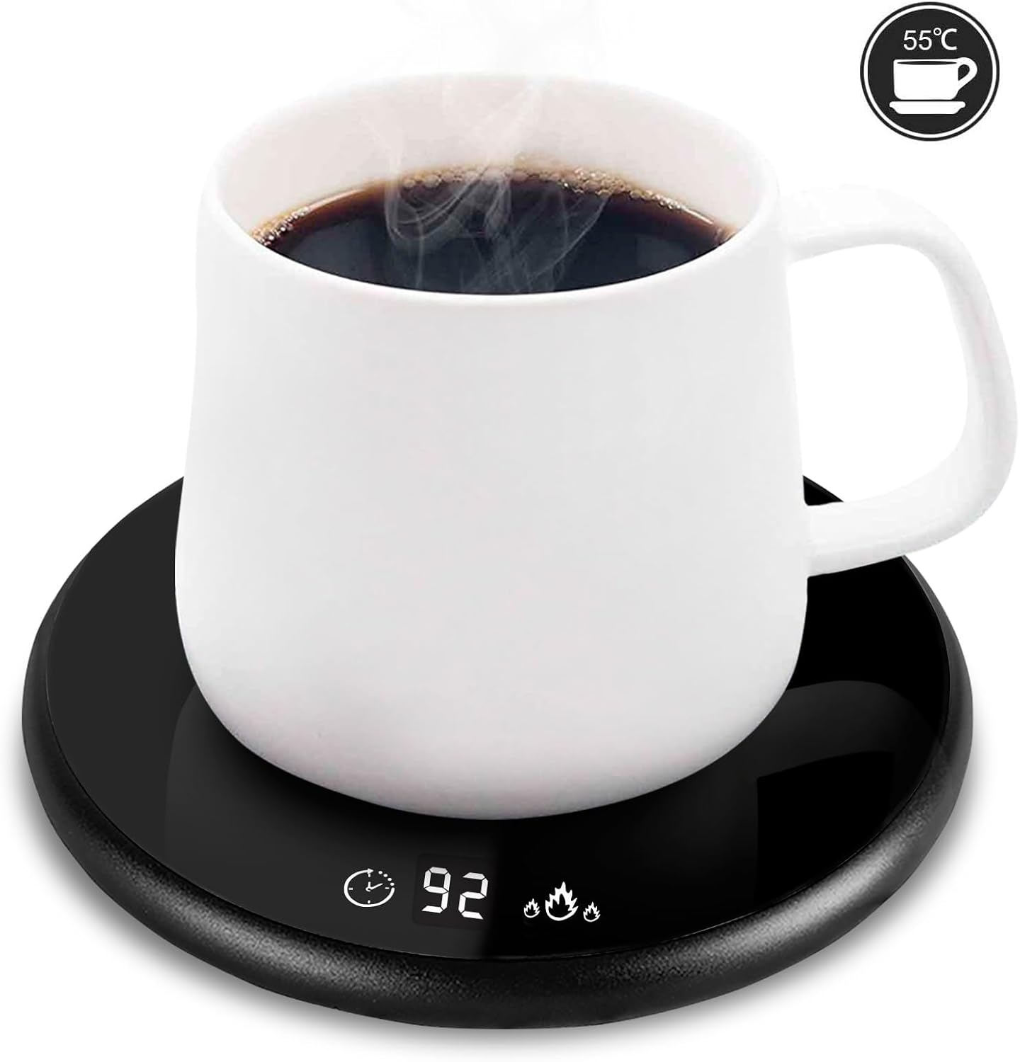 Coffee Mug Warmer, Electric Smart Beverage Mug Warmer Cup Warmer with Touch Tech & LED Backlit Display, Coffee Warmer for Home Office Coffee Mug, Milk-Cup Warmer with 2 Temperature Settings