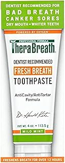 TheraBreath Fresh Breath Dentist Formulated 12-Hour Toothpaste, Mild Mint, 4 Ounce (Pack of 2), Packaging may vary