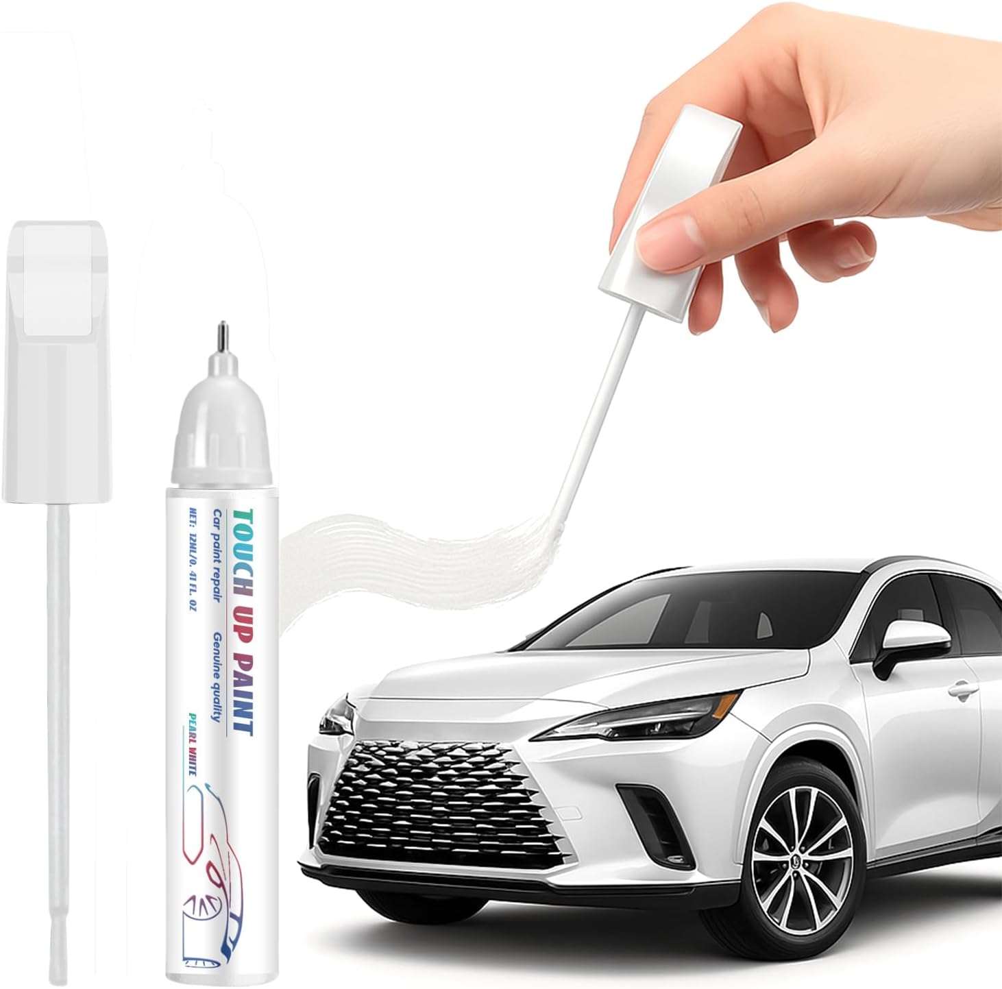 Touch Up Paint Pen for Cars - 2-in-1 Car Paint Scratch Repair & Scratch Remover Pen, Quick-Drying & Durable Automotive Touch Up Paint, Pearl White