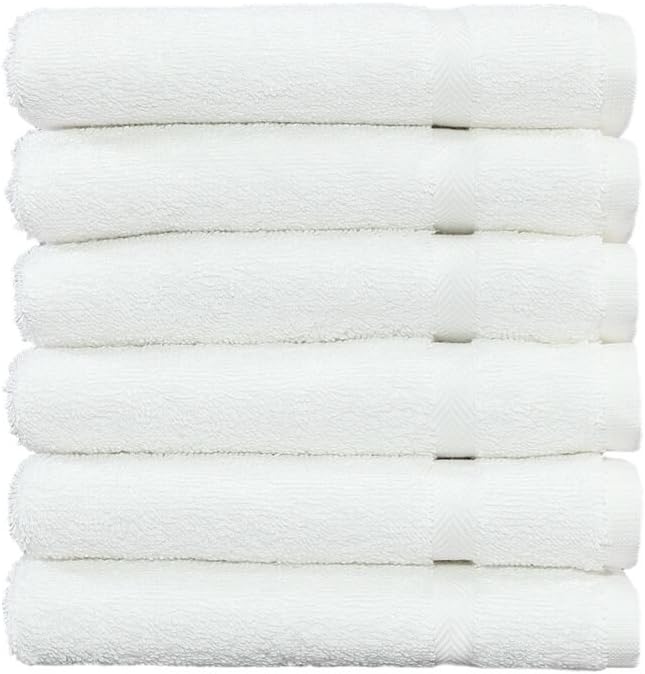 Linum Home Textiles 100% Turkish Cotton Denzi Washcloths, Set of 6, White