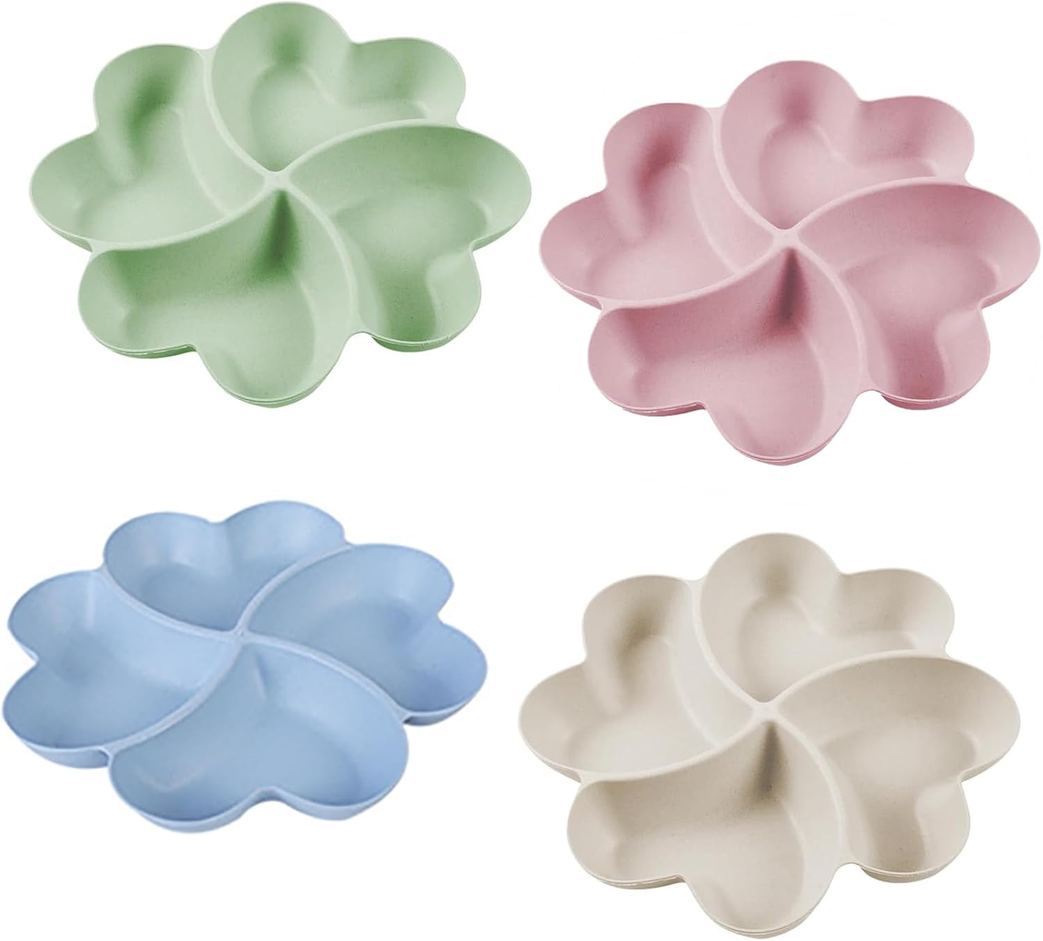 Snack Tray,4 PCS Snack Trays with Compartments,Compartment Tray,Serving Platters for Parties, Reusable Plastic Serving Trays for Snacks Fruit Nibbles Dessert Candies Nuts