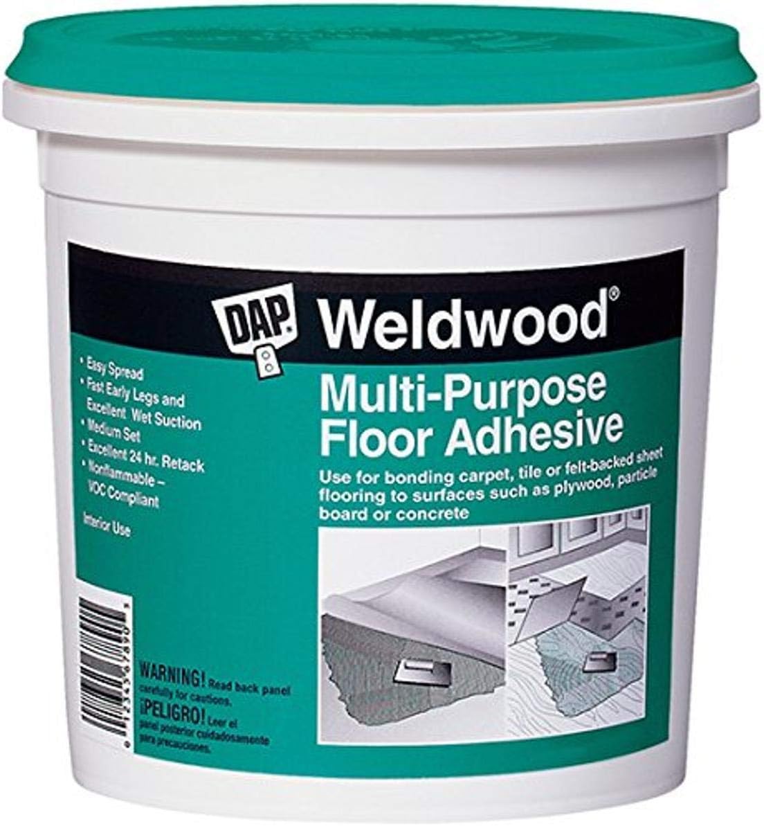 Dap 00141 Multi-Purpose Floor Adhesive, 1-Quart