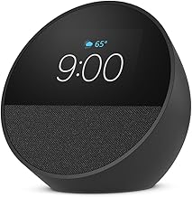 Amazon Echo Spot (2024 release), Smart alarm clock with vibrant sound + Alexa, Black