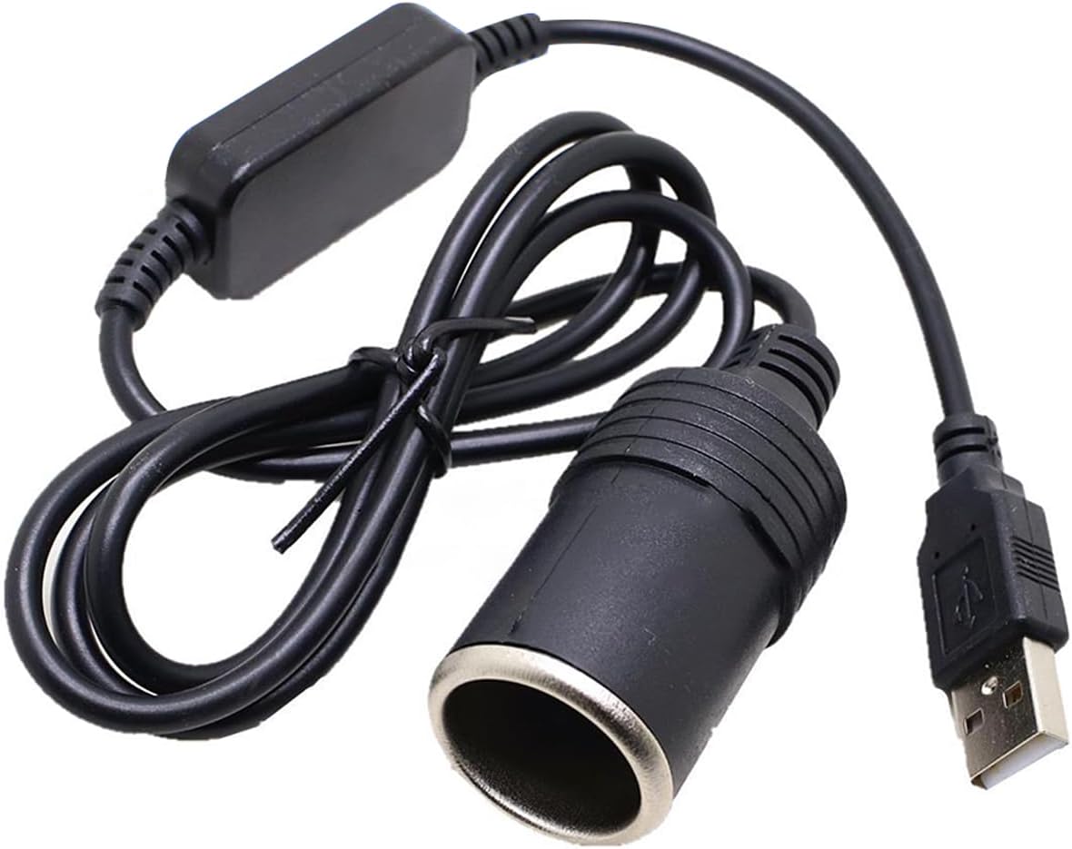 1.2M USB to 12V Car Cigarette Lighter Adapter – Safe Power Converter for Dash Cameras, DVR, GPS, and Low-Power Devices | Plug & Play with Triple Protection for Car Electronics and Accessories