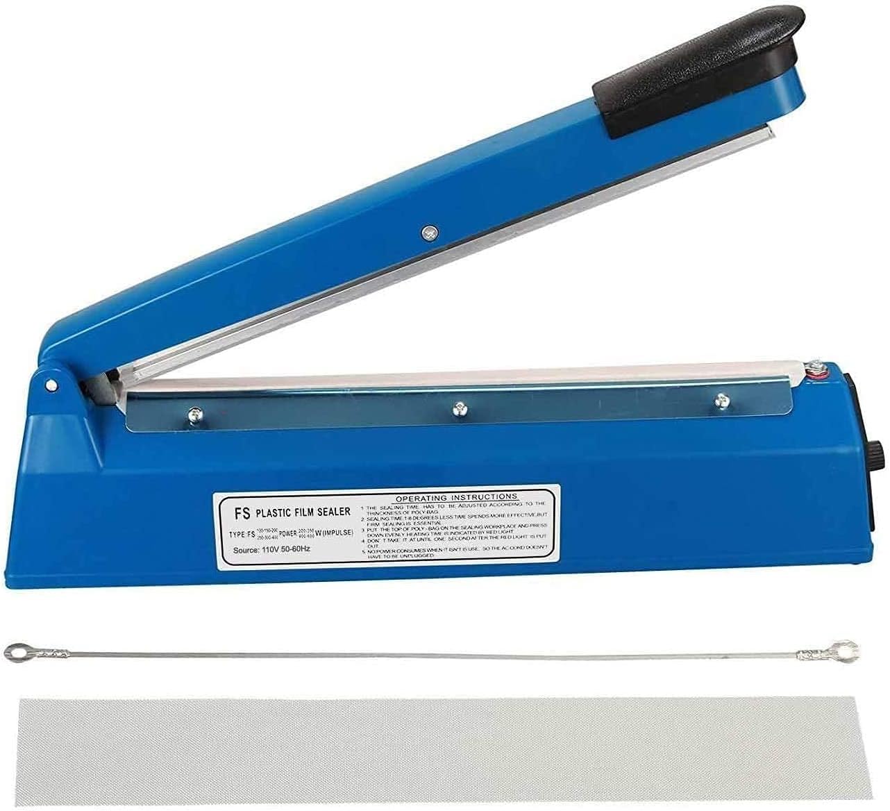 Heat Sealer Machine, Impulse Heat Sealer Machine 12inch with 8 Temperature Modes, Plastic Bag Sealer Heat Sealing Machine, Shrink Wrap Sealer Machine for PE PP Bags & Extra Heat Element Grip