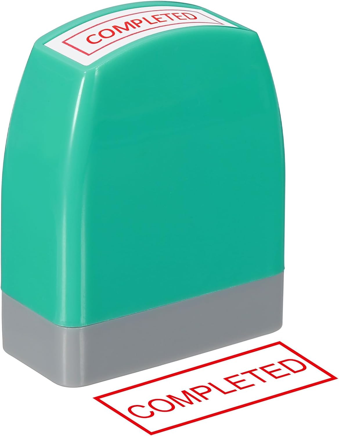 PATIKIL Completed Notice Stamp Self Inking, Red Ink Refillable Office Business Stamp Pre Inked Stamper, Green