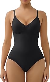 SHAPERX Bodysuit for Women Tummy Control Shapewear Seamless Sculpt Body Shaper with Removable Pads
