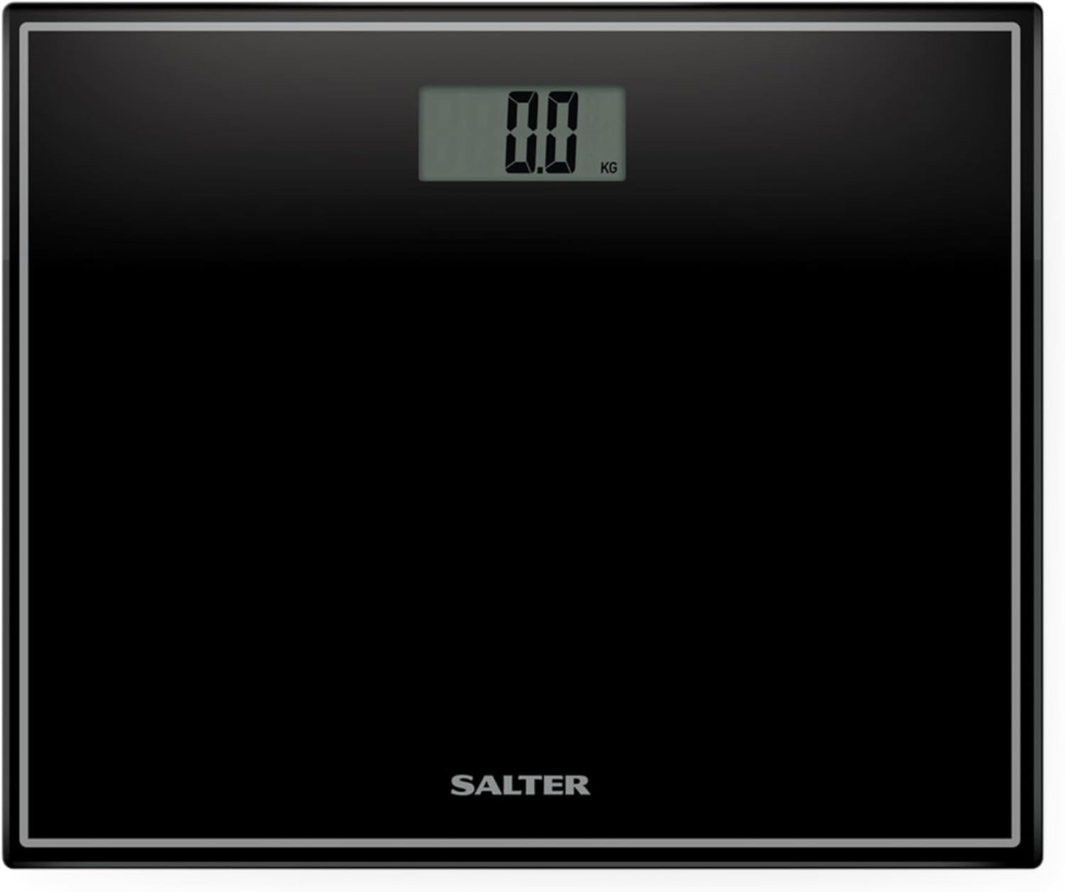 Salter Compact Bathroom Scale – Electronic Digital Bodyweight Scale, 150kg/23st 8lb, LCD Easy To Read Display, Step On Instant Accurate Readings, Slim For Neat Storage, Includes Battery, Black