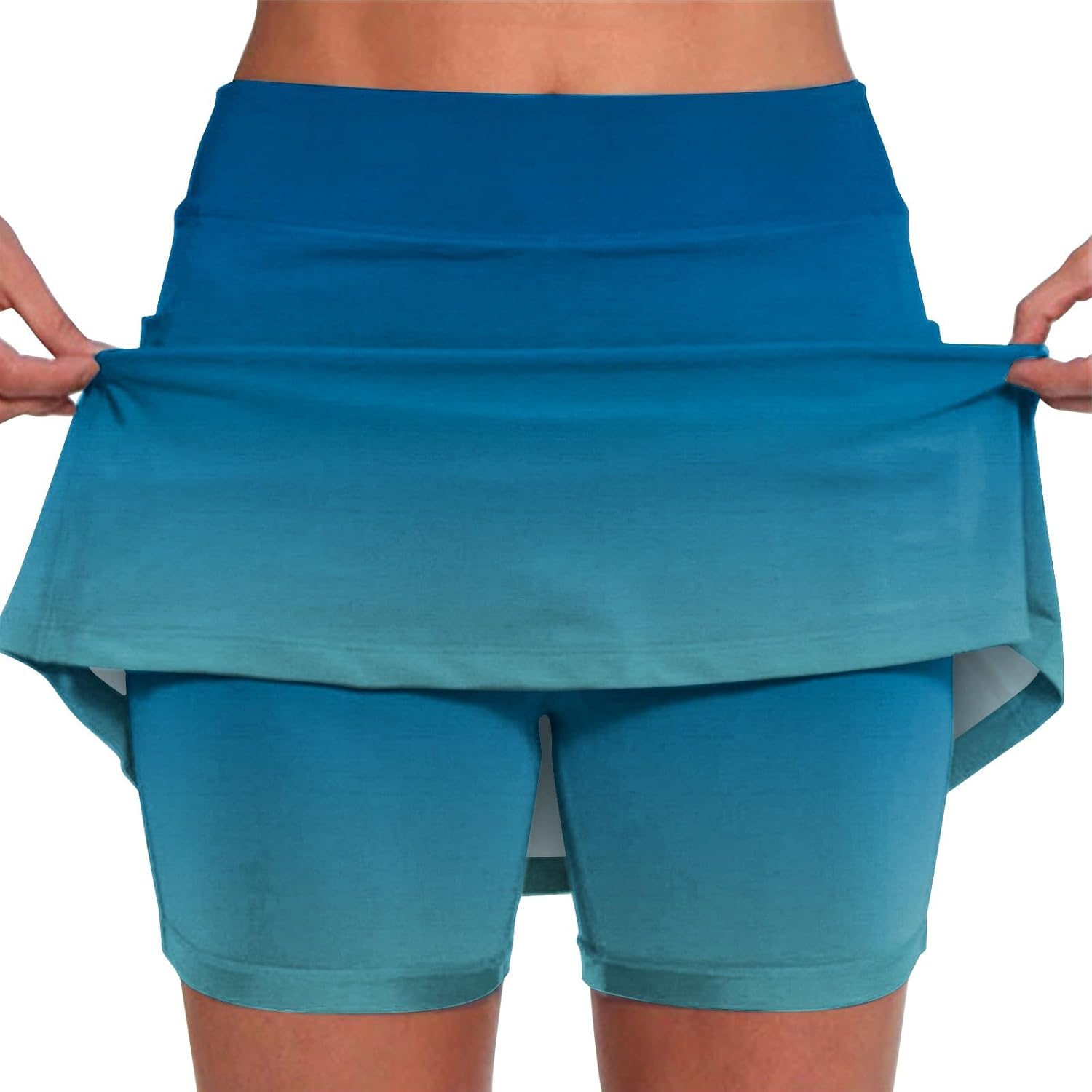 Athletic Skorts for Woman Elastic Tennis Yoga Shorts Hight Waist Solid/Gradient Skirts Tummy Control Skinny Joggers