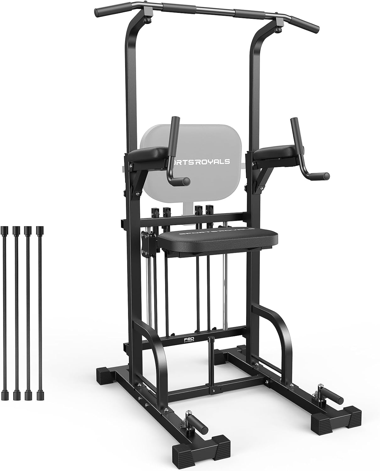 SPORTSROYALS Power Tower Dip Station,Free Standing Pull Up Bar for Home Gym