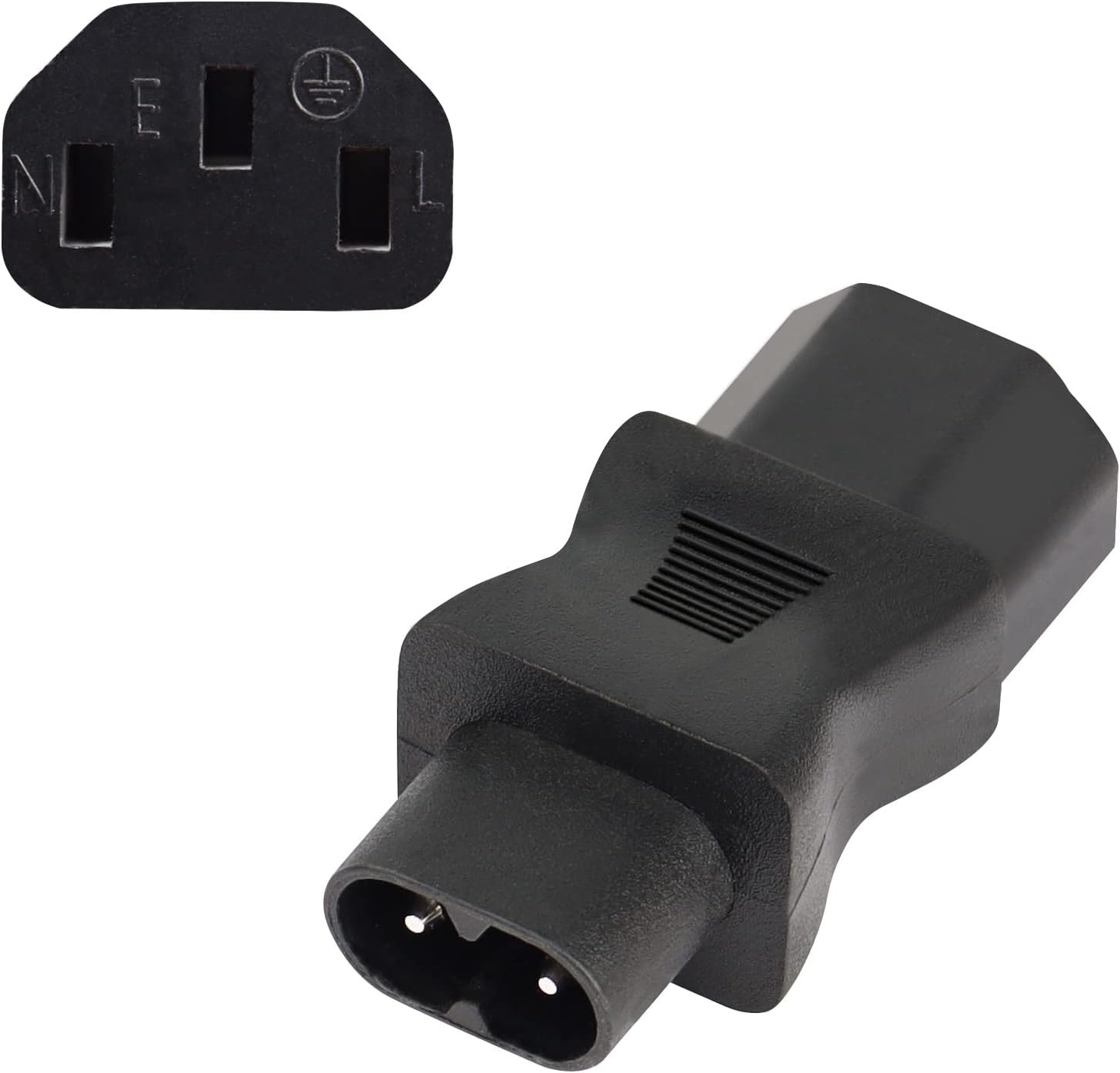 YAODHAOD Power Cord Adapter IEC320 C13 to C8,C13 3 prong Female plug to C8 2 prong Male Converter Plug Adapter,AC 10A 250V (C13 to C8)
