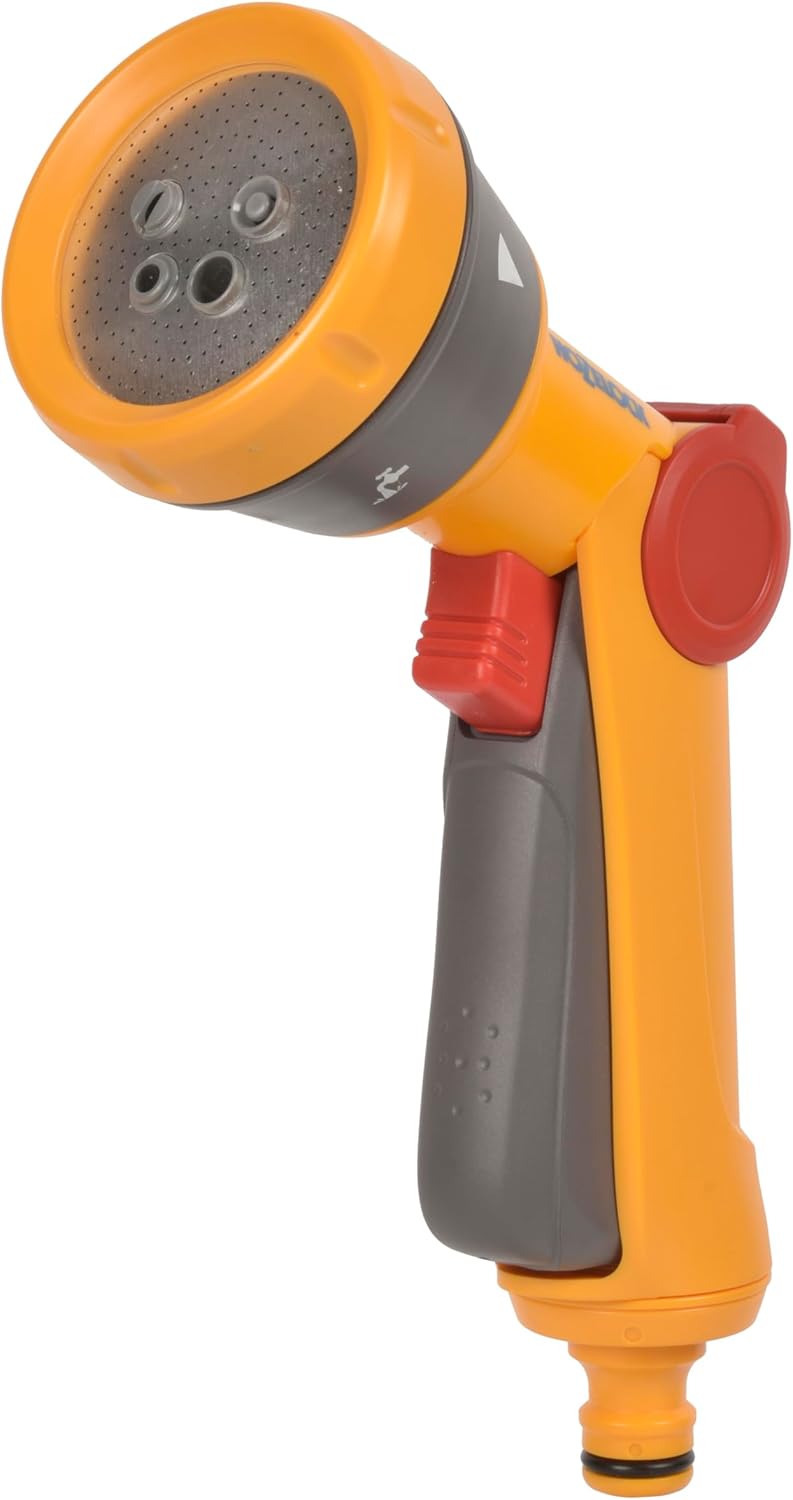 HOZELOCK - Multi-Jet Spray Gun : Ideal for Daily Use, Multi-Tasking Gun, Locking Function and Flow Control, 5 Patterns: Cone, Jet, Fast Fill, Fine Rose Flat [100-003-862]