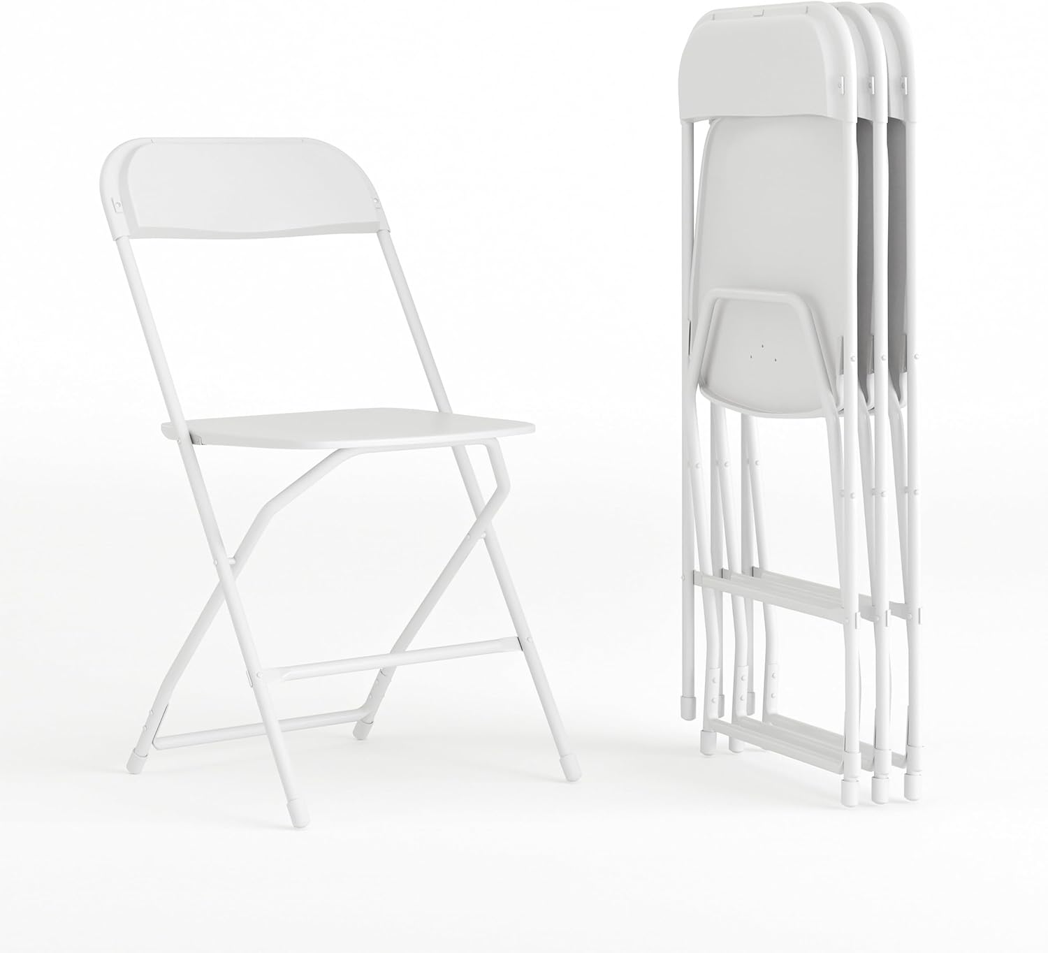 Flash Furniture Hercules Series Plastic Folding Chair - White - 4 Pack 650LB Weight Capacity Comfortable Event Chair-Lightweight Folding Chair