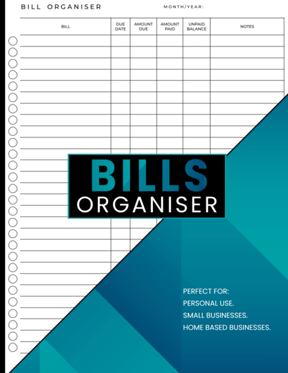 Bills Organiser: Financial Expense Log Book | Monthly Bill Payment Organiser - Simple Budget Checklist | Record Over 3000 Bill Payments!