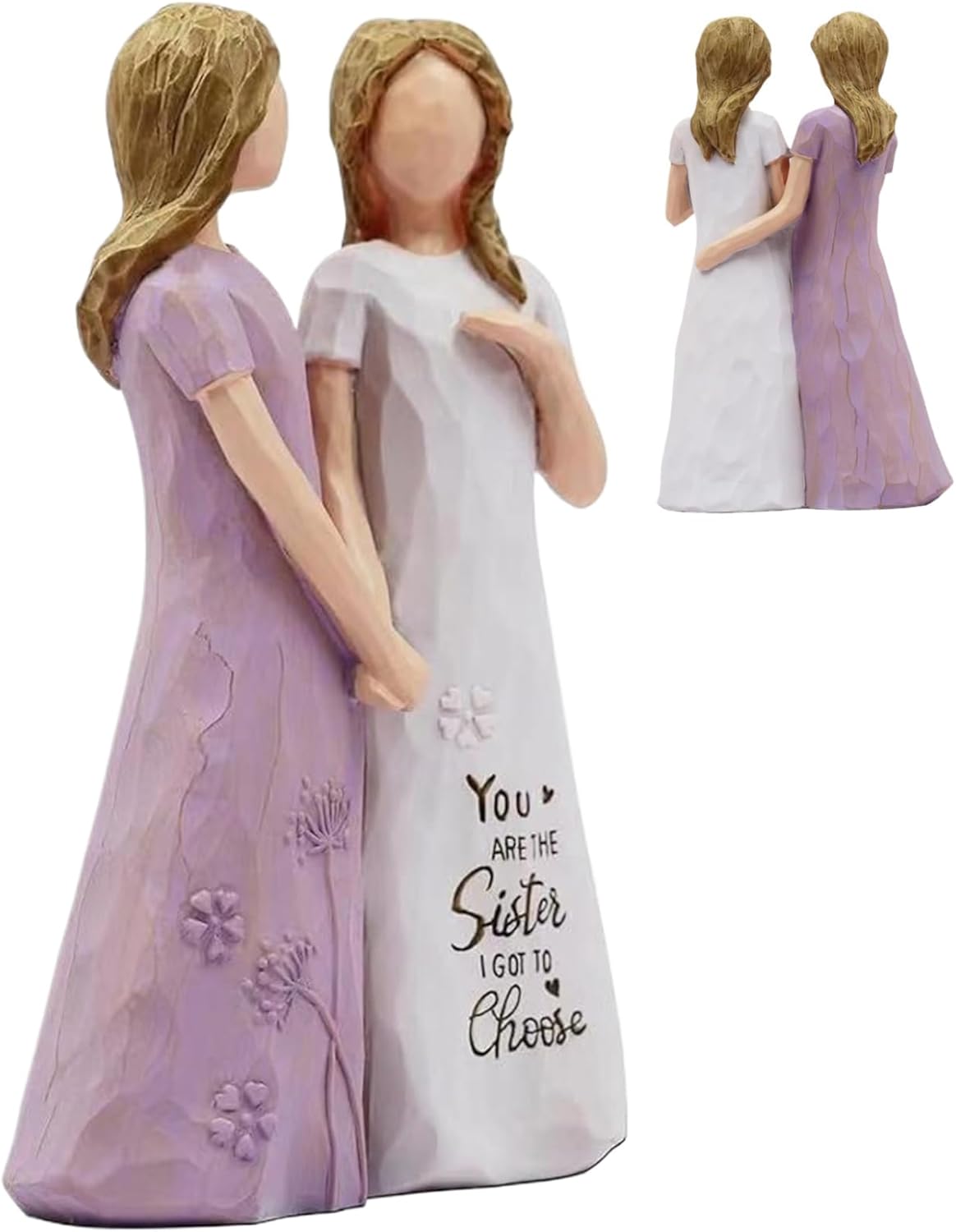 Ssguopte Sister Figurines, 5.7x4x2 Friendship Gifts for Women Hand-holding Girls Sisters Friendship Gifts for Women