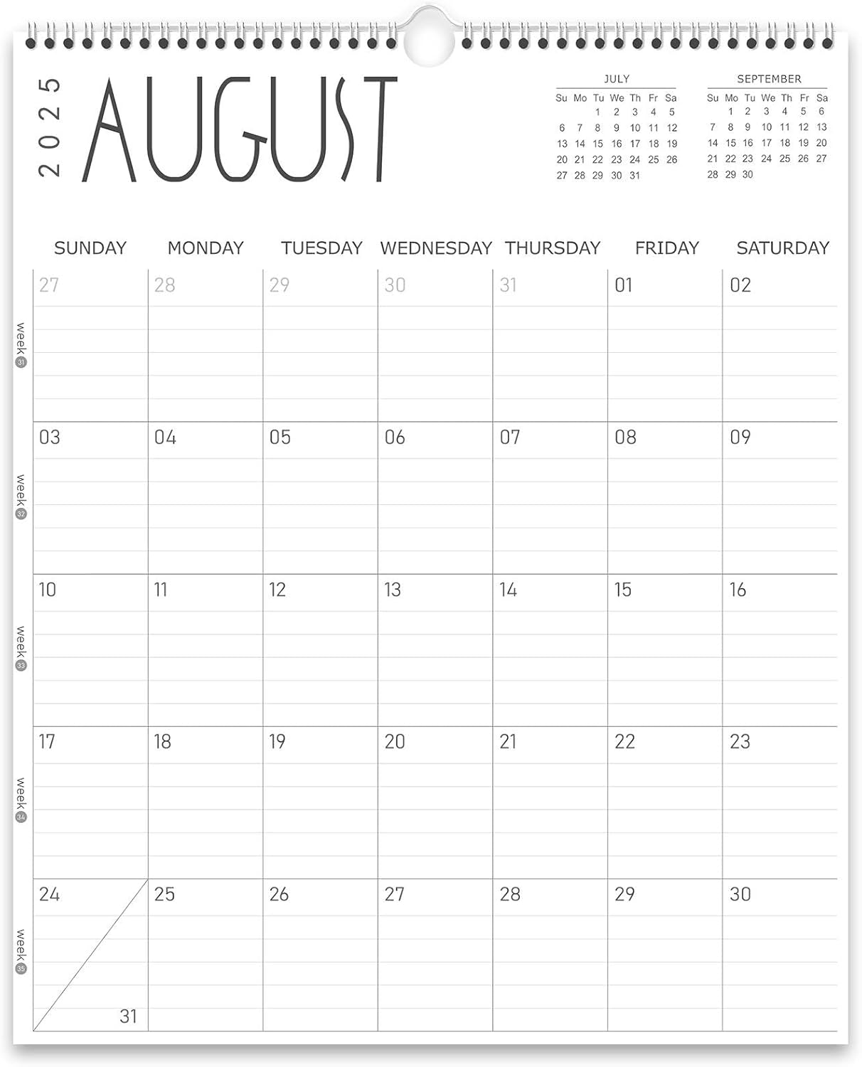 Guasslee Wall Calendar 2025-2026, 14"x11" Vertical Calendar 2025, 19-Month Desk/Wall Calendar From 2025 Jun - 2026 Dec, Monthly Hanging Planner Spiral Bound For School Home Office Organizing