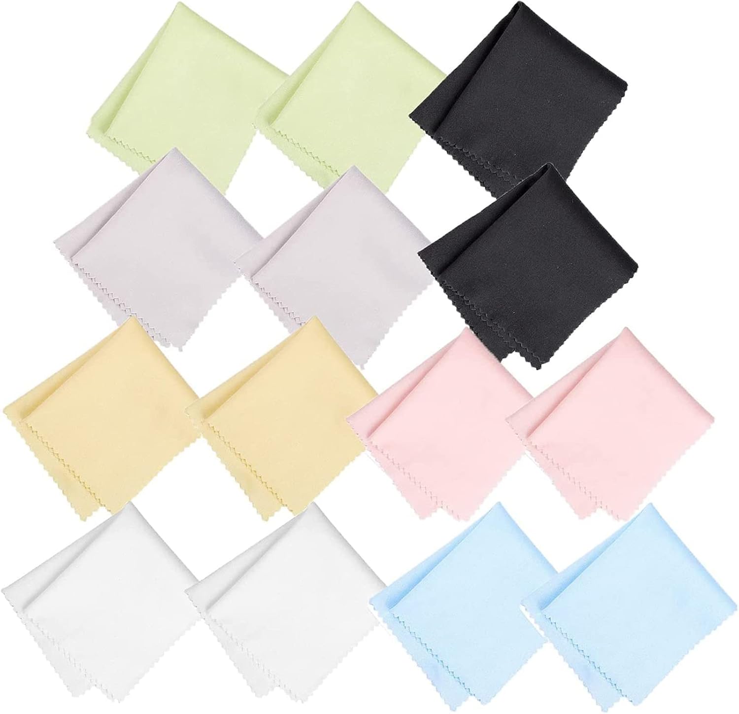 14 Pack Eyeglasses Cleaning Cloth, 7x6 inch Premium Microfiber Glasses Cleaner Cloth Glass Wipes for Laptop Camera Lenses iPad LCD Screens