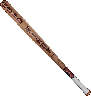 Wood Baseball Bat for Harley with Meanful Text Cosplay Party Costume Props (Not Cheap Sticker Version)