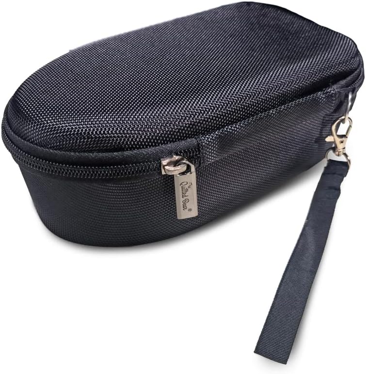 The Quilted Bear Mini Iron Case - Hardshell Case for Travel Mini Steam Irons with Soft Touch Padded Lining & Hardwearing Fabric Weave Covering (Black)