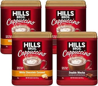 Hills Bros. Variety, 2 Hills Bros. Cappuccino, White Chocolate Caramel, 16 OZ, 2 Hills Bros. Cappucinno, Double Mocha, 16 OZ, 1 CT