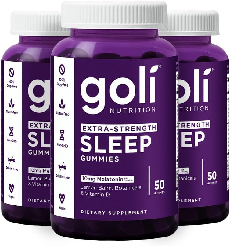Goli Nutritional Supplement, Extra Strength Sleep Gummy 10mg Melatonin - 150 Count - Gluten-Free, Vegan, Non-GMO, and Gelatin-Free