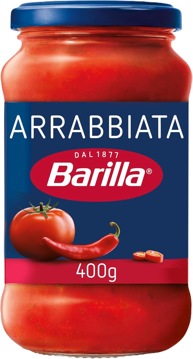 Barilla Arrabbiata Pasta Sauce with 100% Italian tomatoes, chilli and no added preservatives, Pack of 6 x 400g