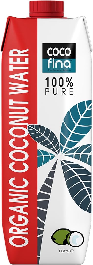 Organic Coconut Water Unsweetened No Added Sugars or Flavours Certified Organic Ethical Gluten Free 100% Pure 1L (Pack of 4)