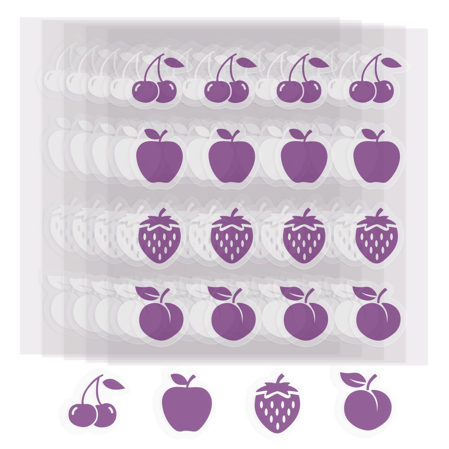 80 Pack UV Detection Stickers for Sunscreen -Sun Protection Stickers for Kids Adults -Waterproof Sunscreen Dots UV Patch Sunblock SPF Sensing Patches for Reapplying Reminder (Fruit | Purple)