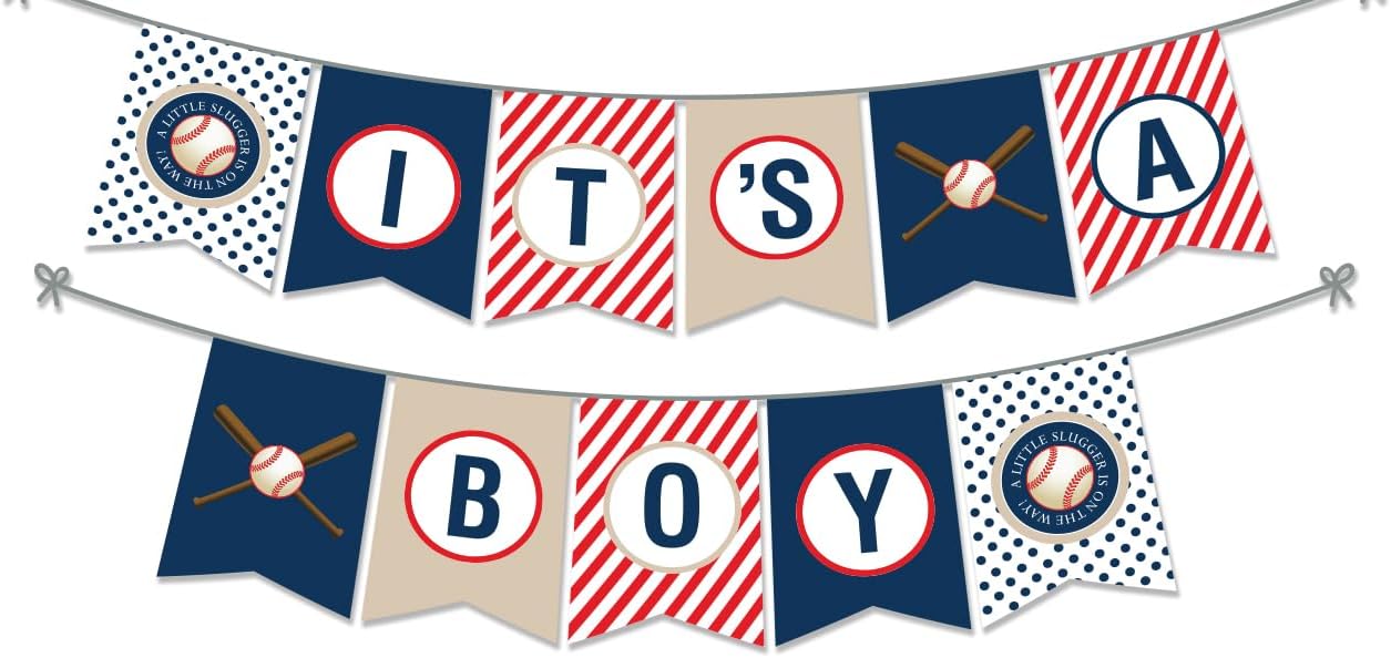 Its a Boy - Baseball Banner | First Baby Shower Party Decor | 1st Birthday Decor | Sports Theme Cake Smash Banner | Gender Reveal Party Decor | Baseball Party Decorations | Boy Baby Shower Decorations
