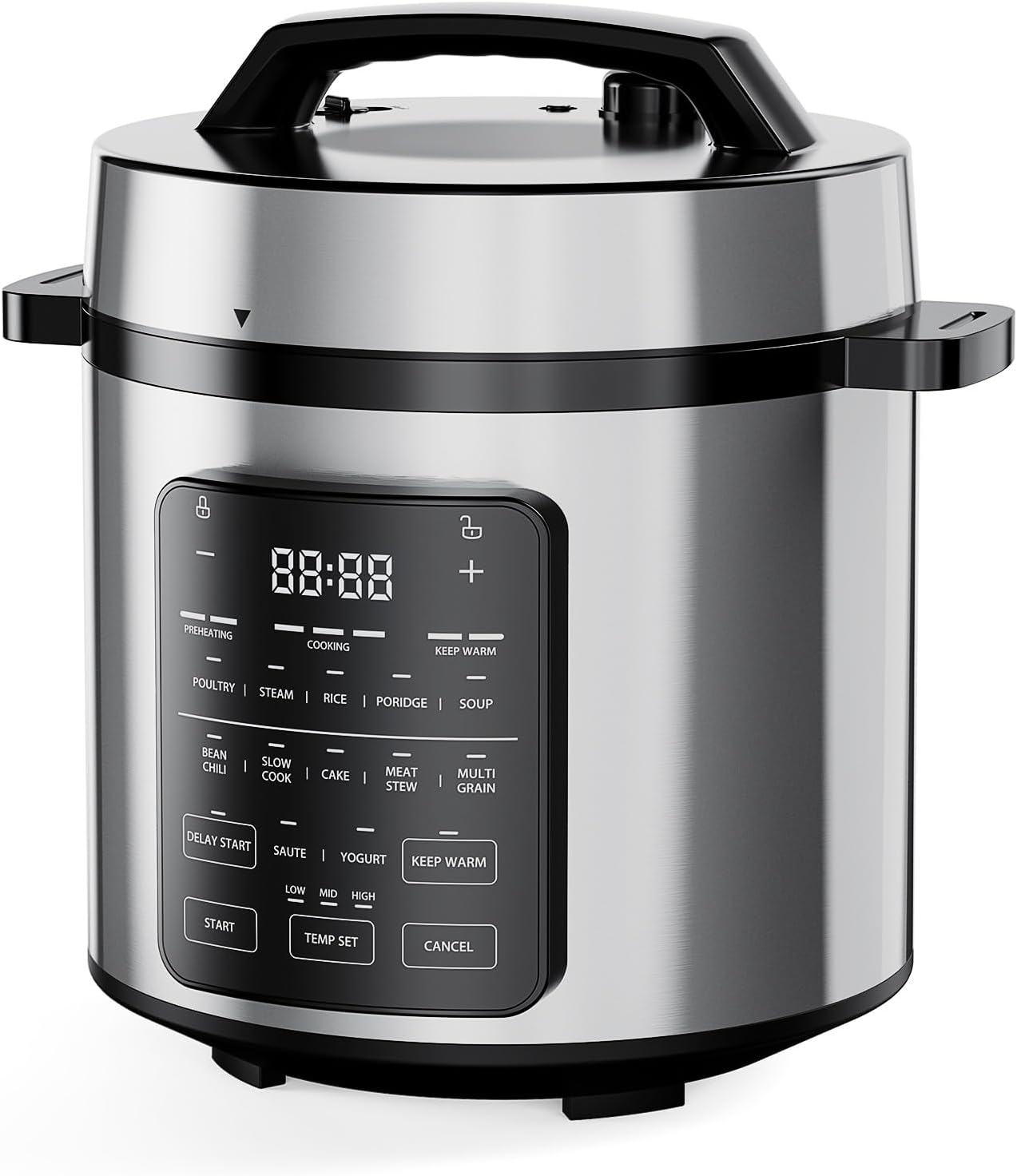 DUMOS 12-in-1 Electric Pressure Cooker 6 QT Stainless Steel Multi Cooker Electric for Pressure, Rice, Steamer, Yogurt Maker, Slow Cook,Meat Stew, Cake, Porridge, Multigrain