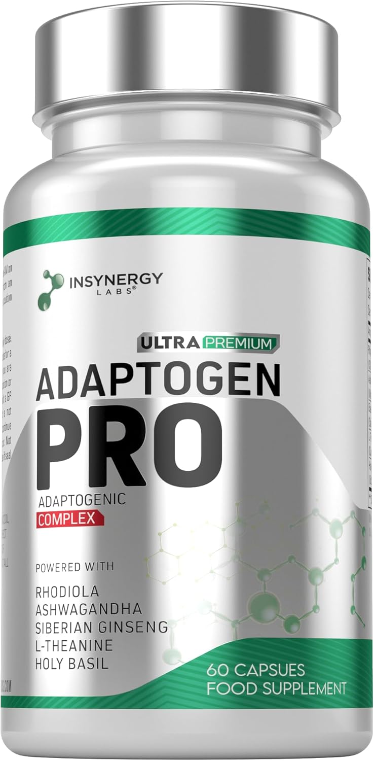 Adaptogen Supplement 1,600mg (Maximum Dose in UK) Superior Purity Rhodiola Rosea, High Strength Holy Basil & Schisandra, 60 Vegan Capsules Adaptogens Supplements Ashwagandha