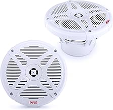 6.5 Inch Bluetooth Marine Speakers - 2-way IP-X4 Waterproof and Weather Resistant Outdoor Audio Dual Stereo Sound System with 600 Watt Power and Low Profile Design - 1 Pair - Pyle PLMRBT65W (White)