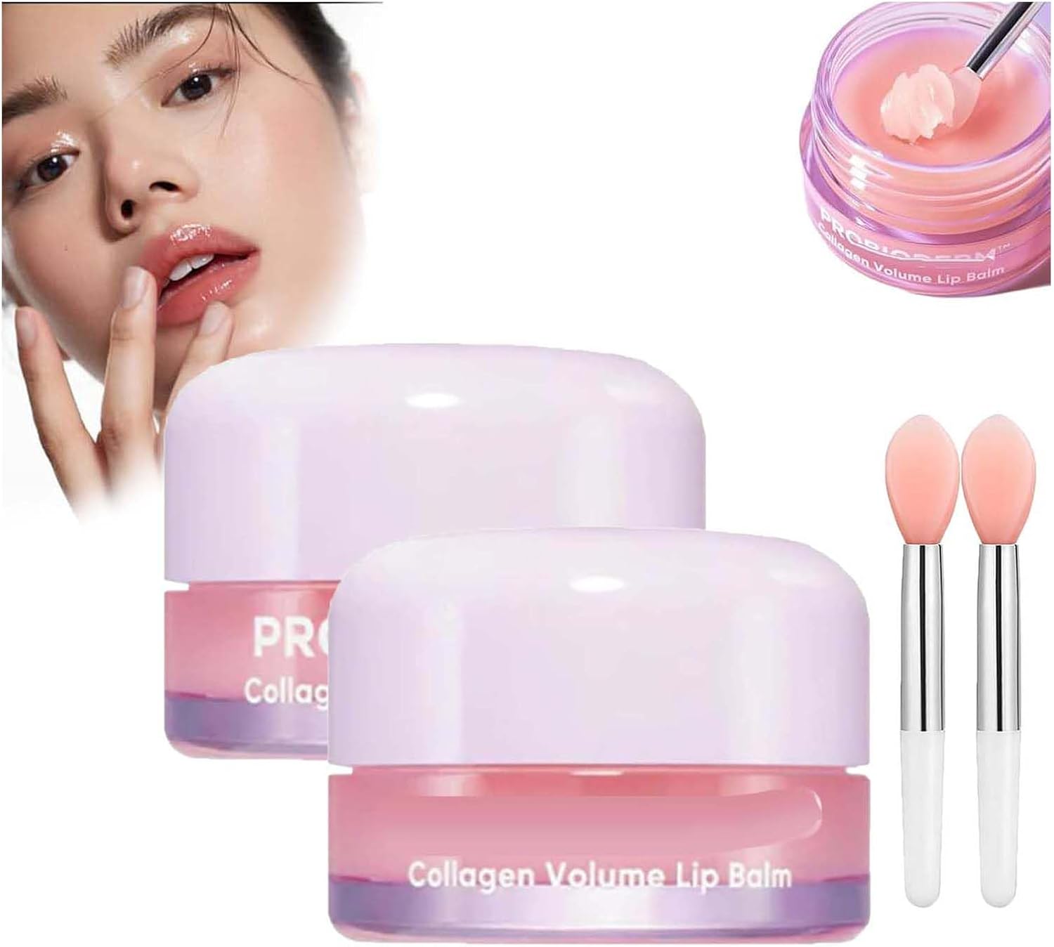 Lip Balm,Collagen Lip Balm, Bioheal Collagen Lip Balm,Bioheal Collagen Volume Lip Balm 15ml,Lip Mask, Collagen Lip Balm Moisturizing,Lightening Lip Lines, Anti-Crack Lip Balm (2PC)