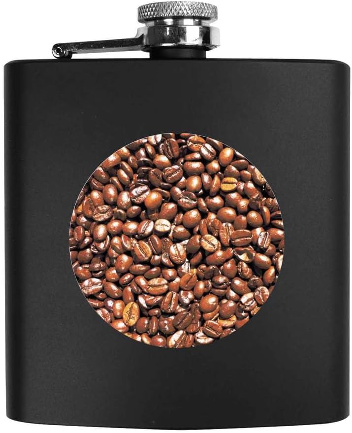 6oz (170ml) 'Espresso Coffee Beans' Pocket Hip Flask (HP00032971)