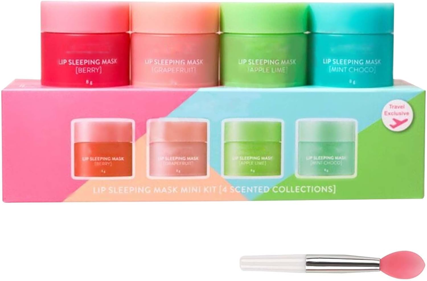 MUNSKT Lip Sleeping Mask, 4 PCS Lip Balm Set Mini Day and Night Repair Lip Balm for Chapped Cracked Dry Lips Nourishing & Hydrating Lip Mask for Women Men (Berry Apple Grape Choco)