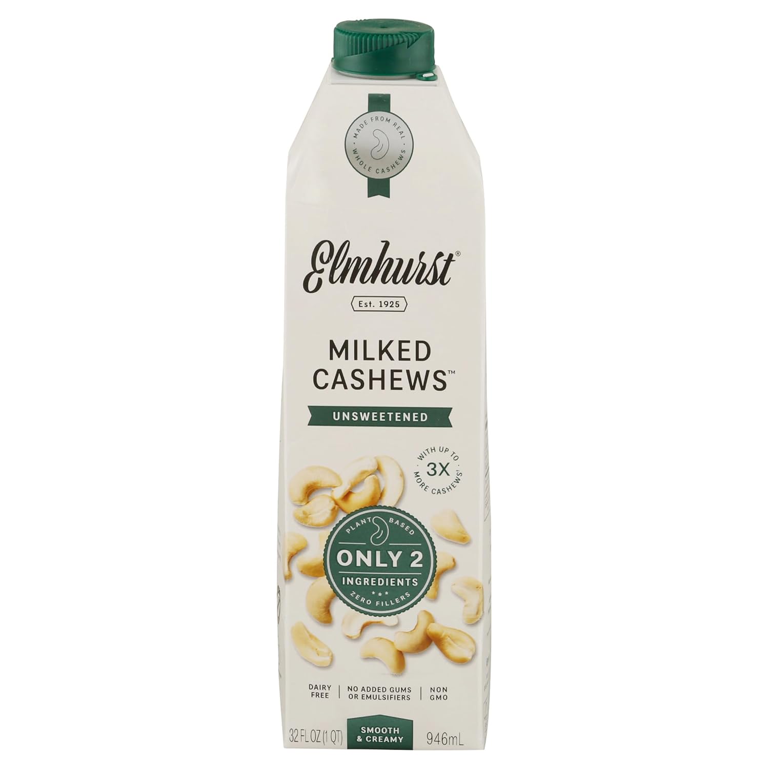 ELMHURST Unsweetened Cashew Milk, 32 FZ