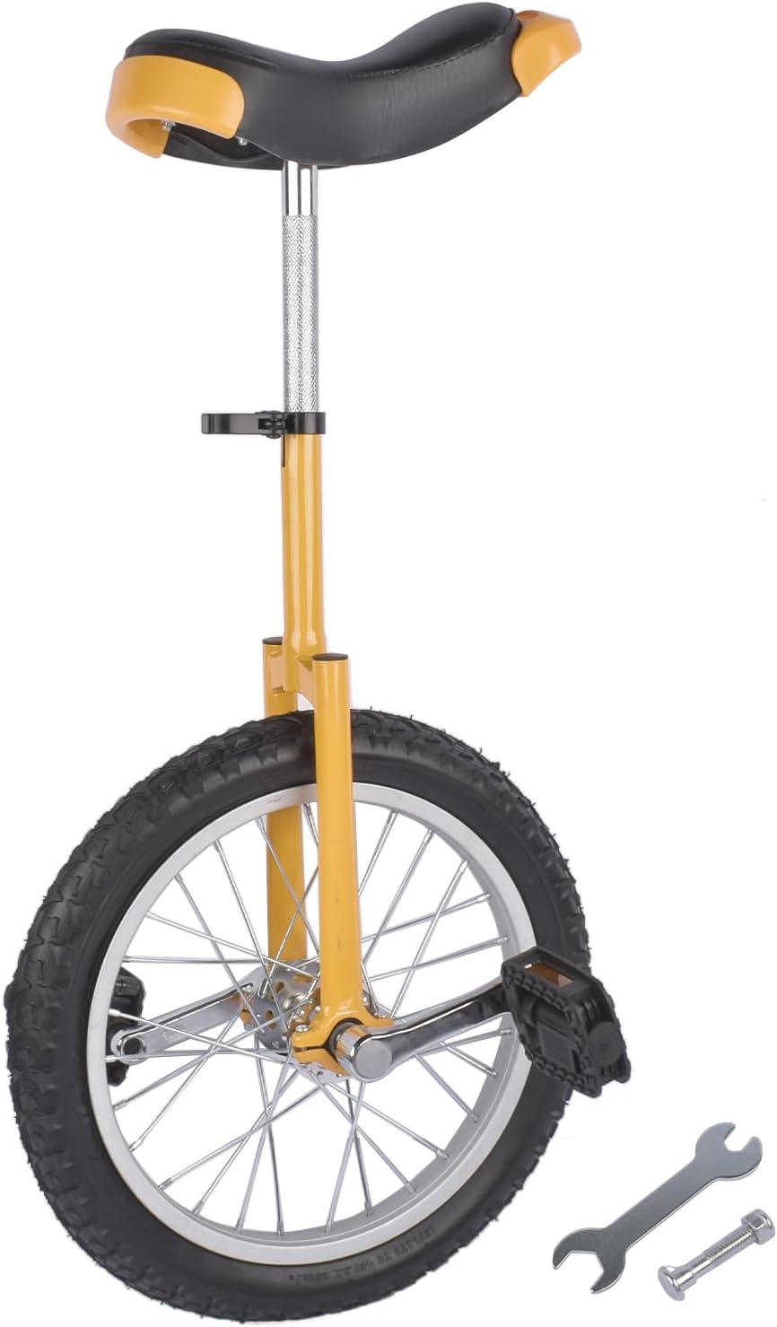 16/24 Inch Unicycle for Kids and Adults One Wheel Unicycle Bike with Adjustable Seat for Exercise Fun Entertainment Circus Performances, Unicycle for Beginners Easy Assembly