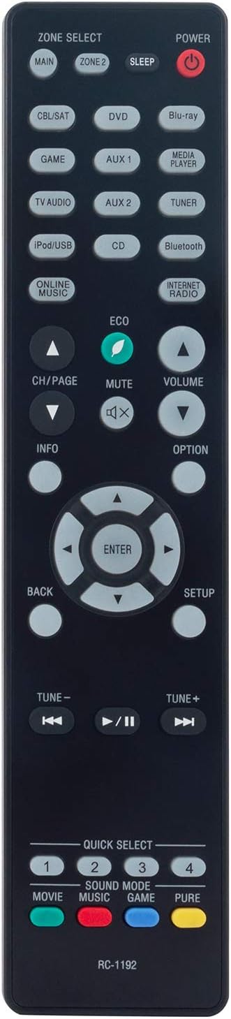 RC-1192 Replacement Remote Control Applicable for Denon AV Receiver AVR-X3100W AVR-X2100W AVR-X3200W AVR-S900W AVR-X2200W AVR-S910W AVR-X5200W AVR-X3300W