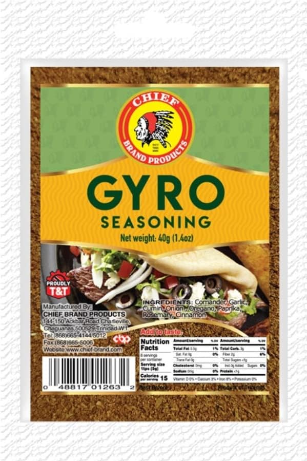 Chief Gyro Spices & Seasoning (40 Grams Single Bag) - Product of Trinidad
