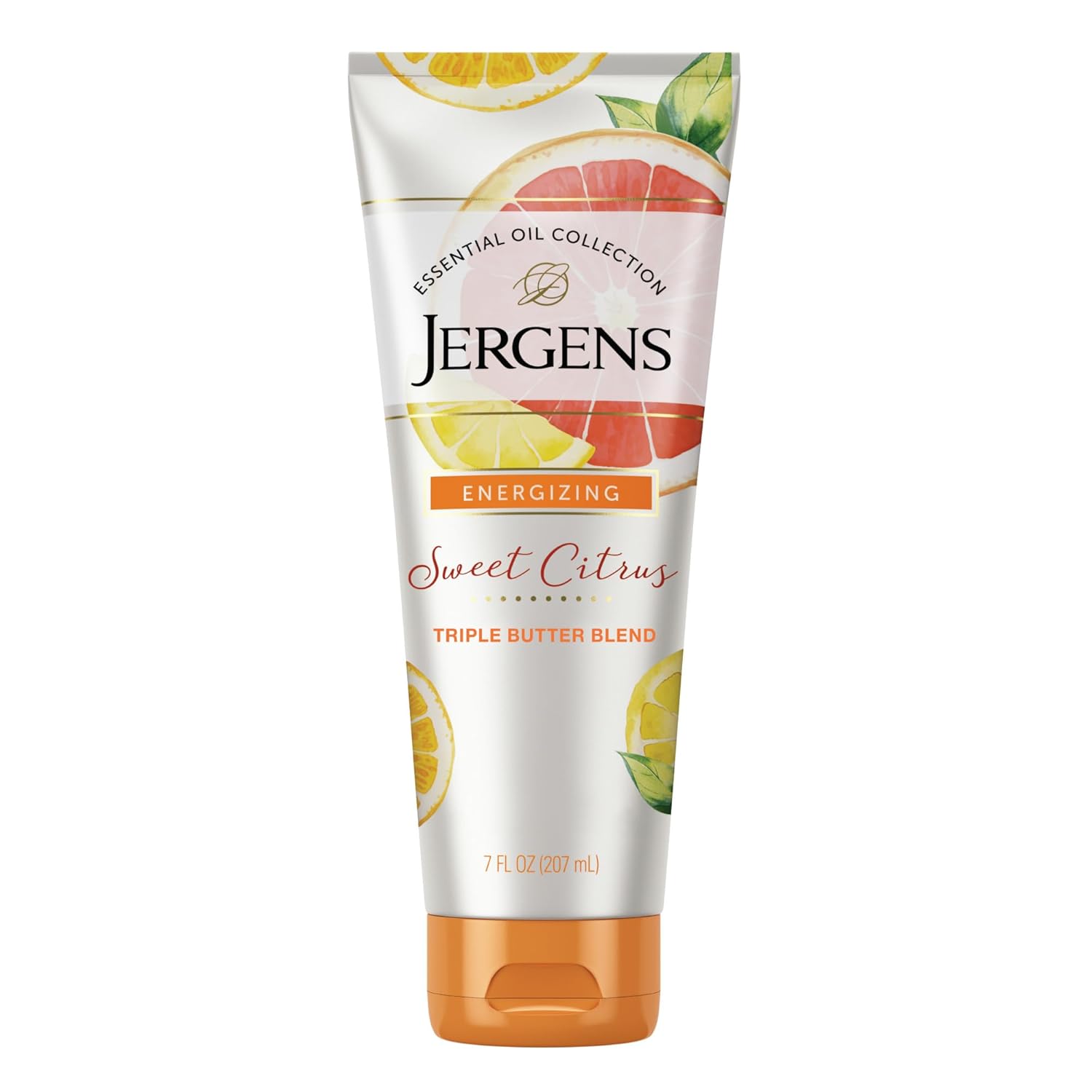 Jergens Sweet Citrus Body Butter, Hand and Body Lotion, Moisturizer for Women, Lotion with Essential Oil for Indulgent Moisturization, 7 Oz
