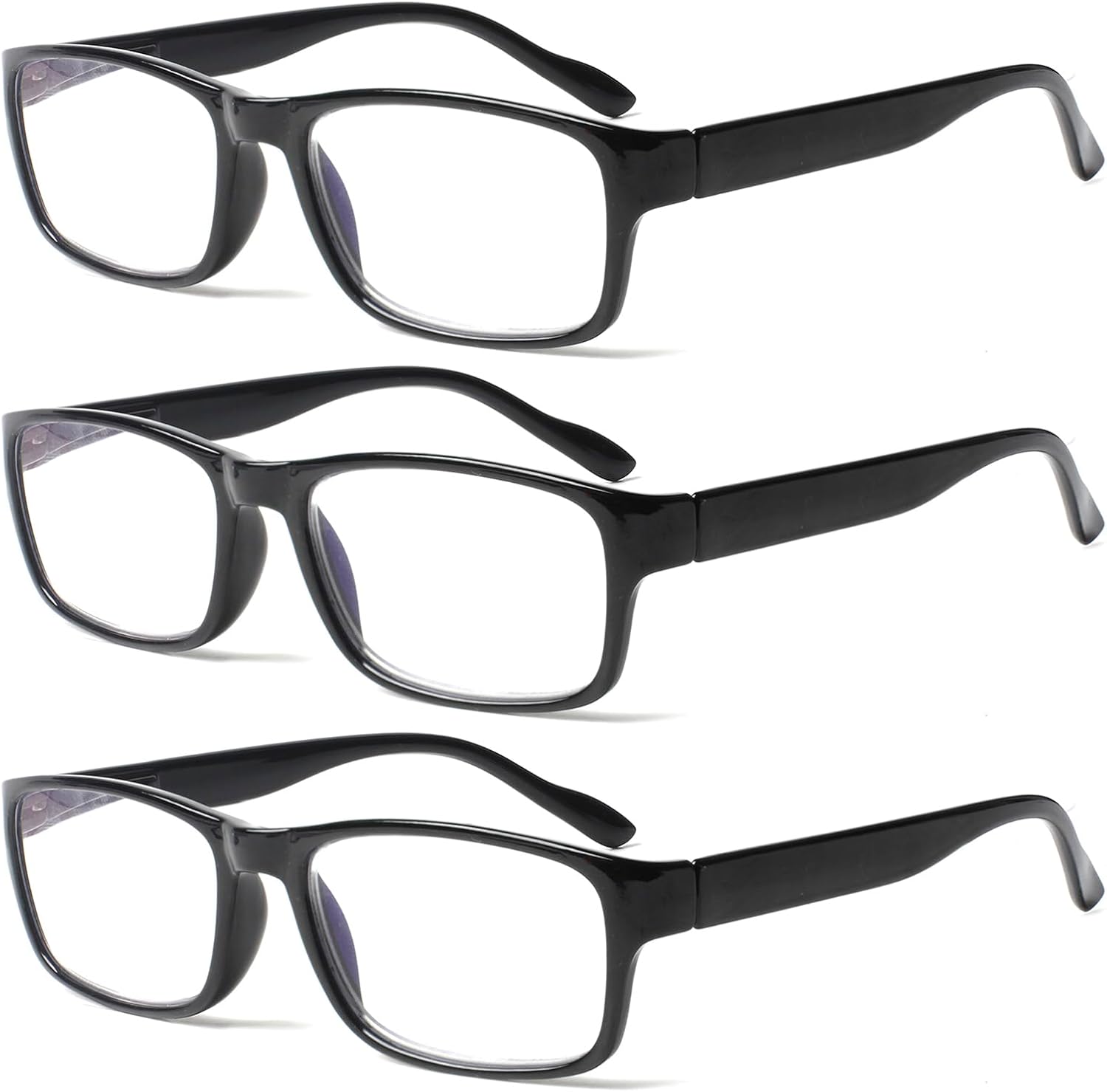 VisiWell 3 Pack Blue Light Blocking Reading Glasses with Anti UV Protection and Spring Hinge Stylish Unisex Readers