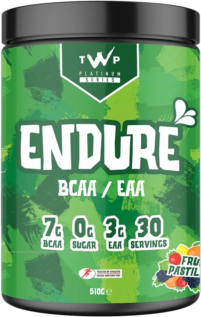 TWP Nutrition Platinum Series Endure, EAAs & BCAAs Electrolyte Blend Pre, Intra and Post Workout, Zero Sugar, 510g and 30 Servings, 20 Great Flavours (Fruit Pastilles)