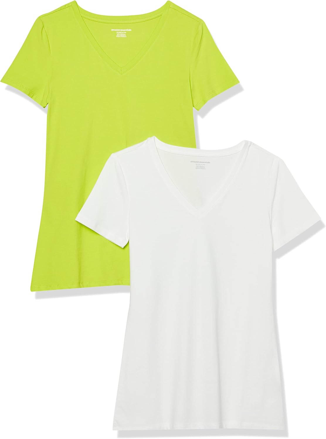 Amazon Essentials Women's Regular-Fit Short-Sleeve V-Neck T-Shirt, Multipacks