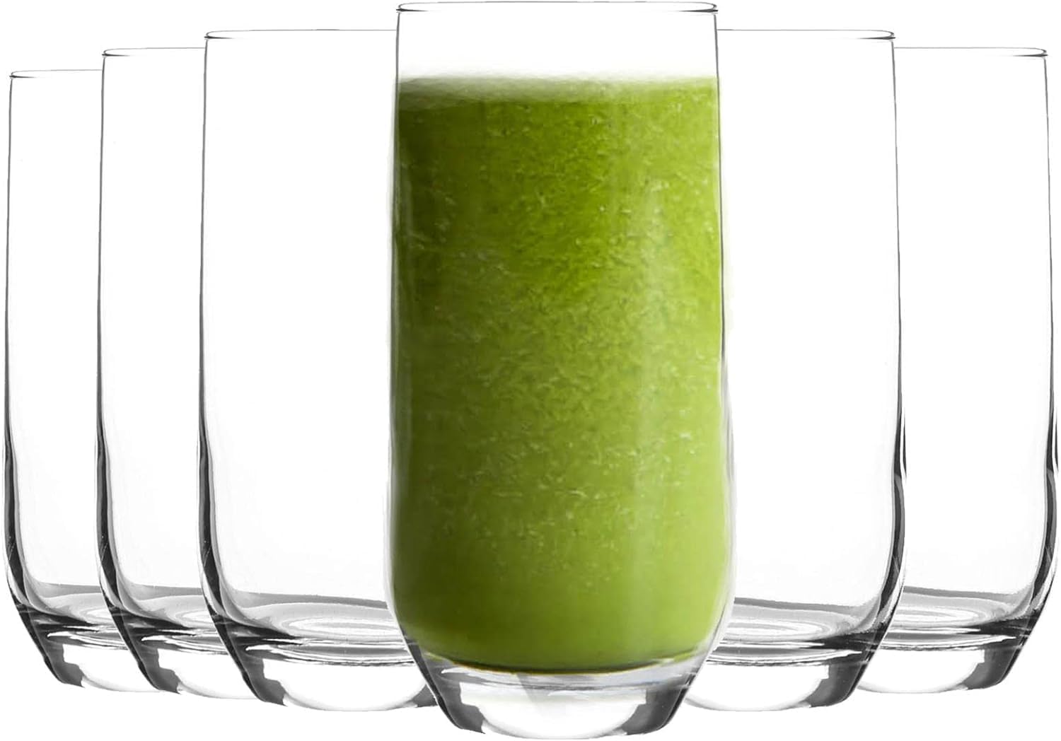 Acense 6 x Highball Glasses - Tall Hi Ball Glass Water Gin Juice Cocktail Drinking Glassware Tumblers Set (315ml)