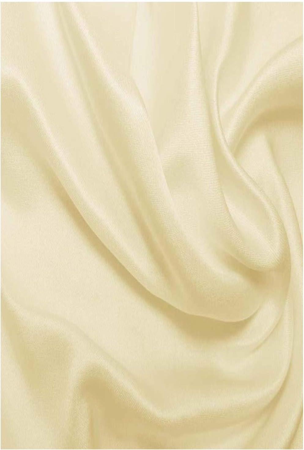 CREAM POLYESTER SILKY SATIN FABRIC LINING MATERIAL DRESSMAKING **FREE POST** PLAIN COLOUR POLYESTER SATIN CREAM
