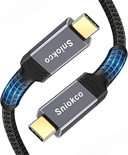 Sniokco USB4 Compatible with Thunderbolt 3 Cable (40Gbps/6.6ft), USB4 Cable for Thunderbolt 4 Cable, Support 5K@60Hz, 100W/20V/5A Charging, Compatible with External SSD, eGpu, USB-C Docking Station