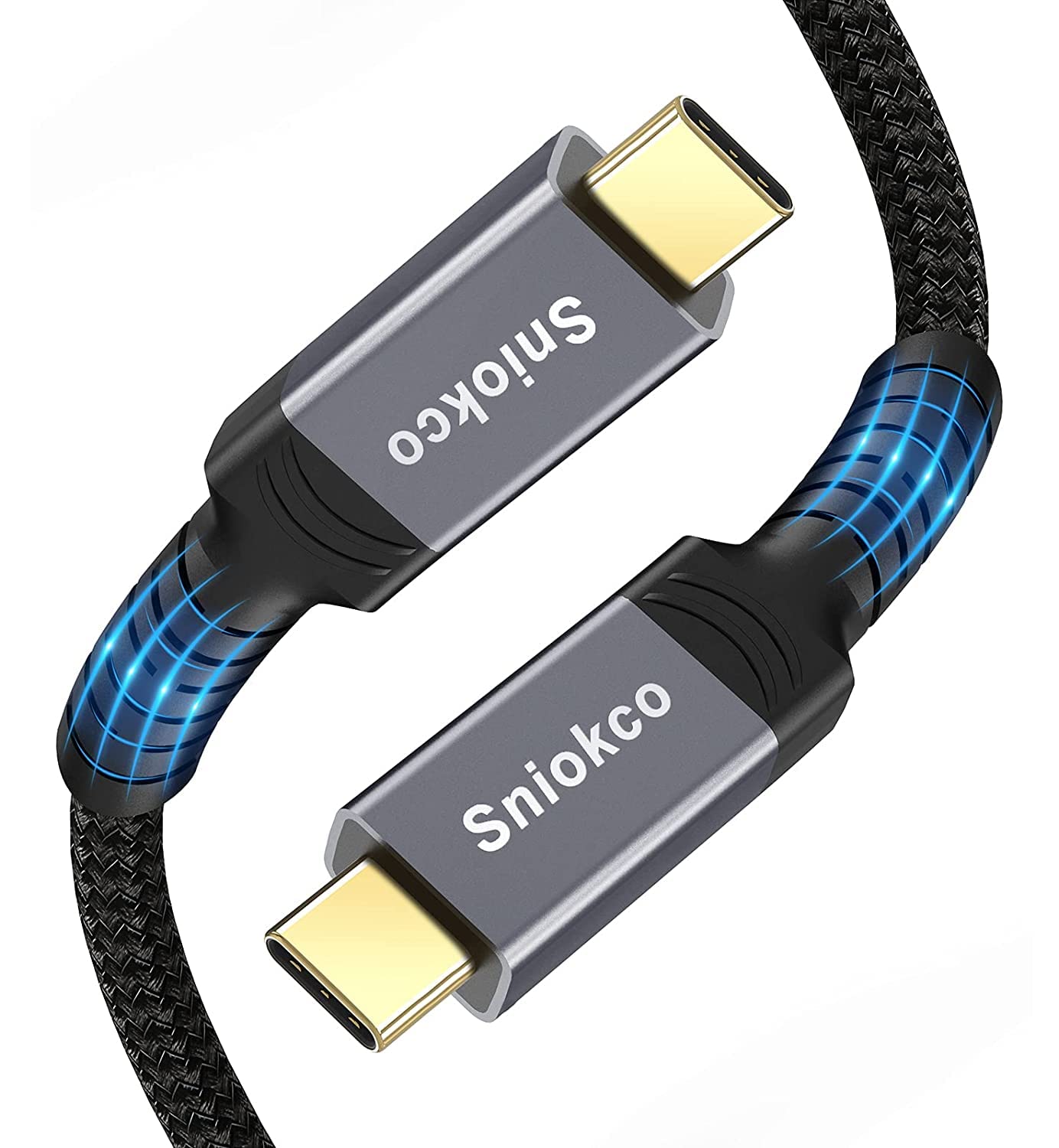 Sniokco USB4 Compatible with Thunderbolt 3 Cable (40Gbps/6.6ft), USB4 Cable for Thunderbolt 4 Cable, Support 5K@60Hz, 100W/20V/5A Charging, Compatible with External SSD, eGpu, USB-C Docking Station