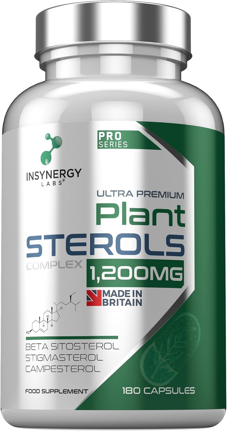Plant Sterols 1,200mg (Maximum Dose in UK) 180 Capsules, Superior Cholesterol Lowering Supplements (Beta-Sitosterol + Stigmasterol + Campesterol) 3 Form High Strength Complex