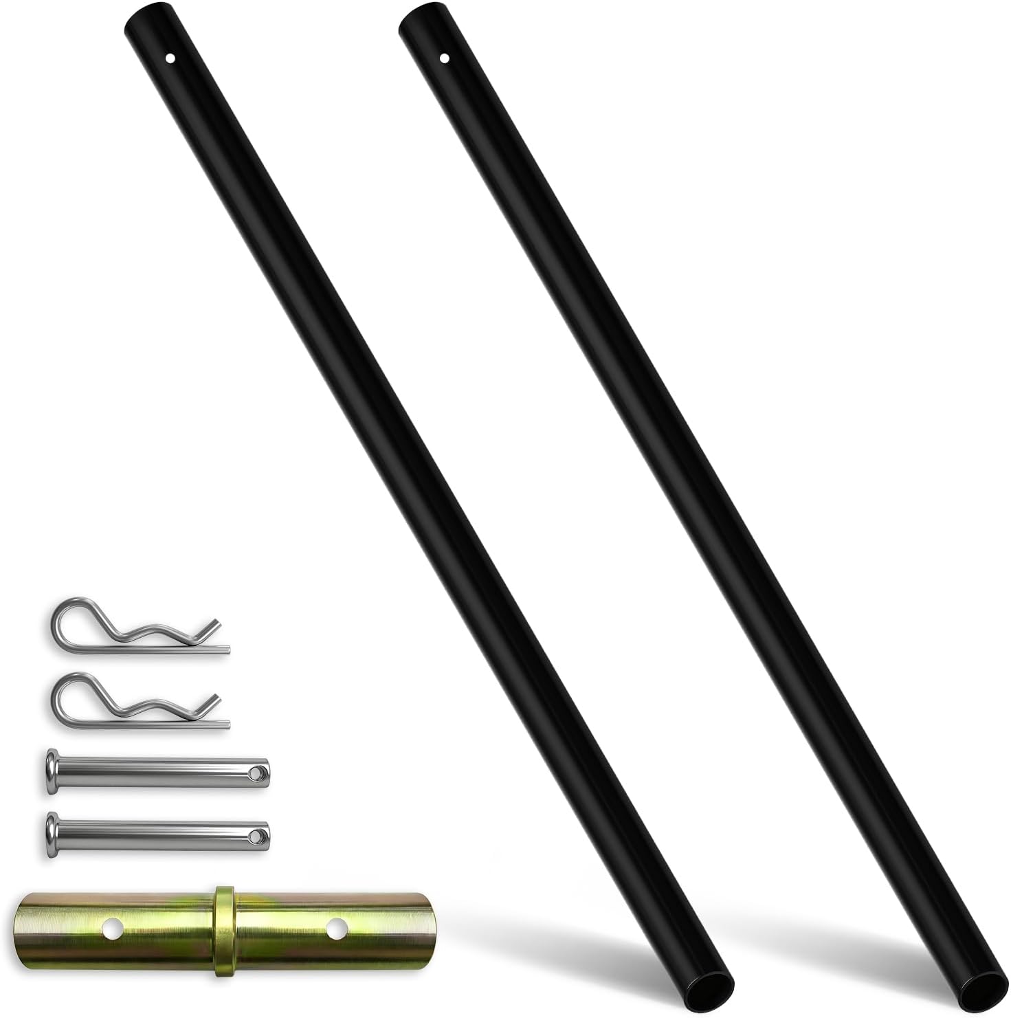 1.89” x 39.37” Black Steel Plumbing Pipe,2.5mm Thick Wall Tripod Steel Pipe,Heavy Duty Pre-Cut Grey Metal Pipe,Lifting Tripod Accessories,2 Pack