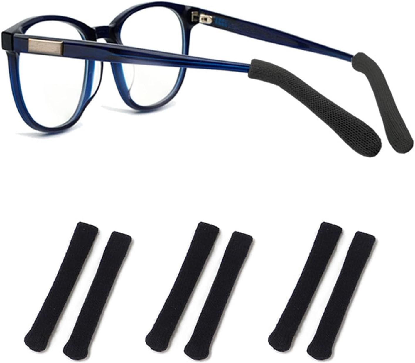 Soft Knitting Cotton Glasses Ear Cushion, Eyeglasses Temple Tips Sleeve, Non-Slip Comfortable Elastic